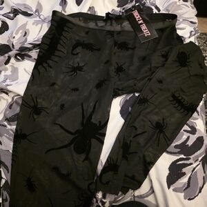Dolls Kill Black Sheer Insect Leggings